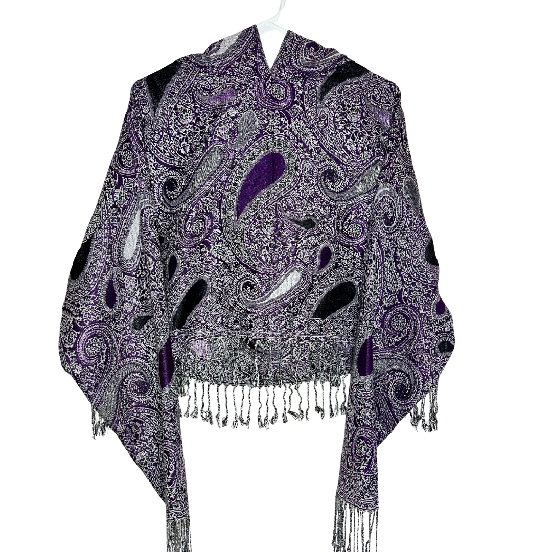 Cropped Paisley Pashmina Hoodie