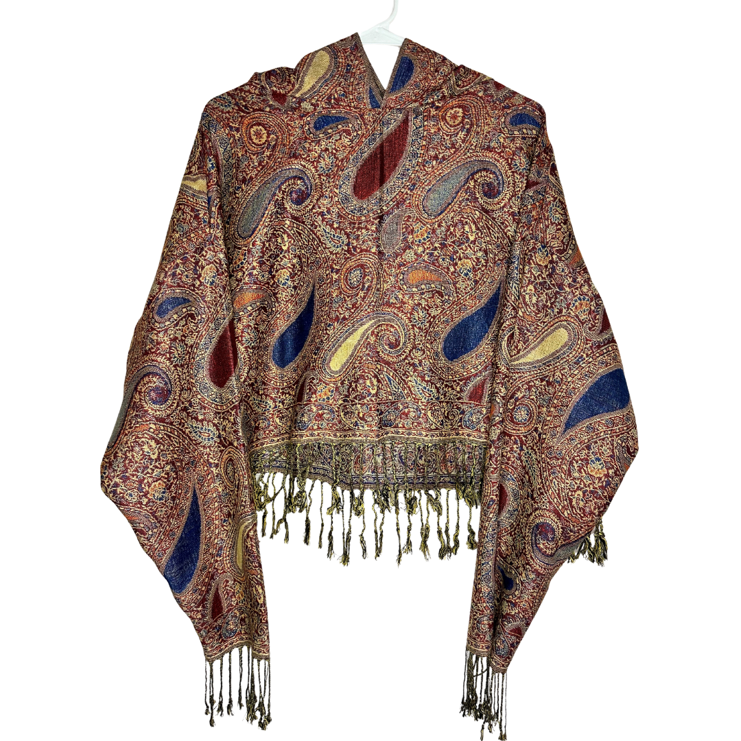 Cropped Paisley Pashmina Hoodie