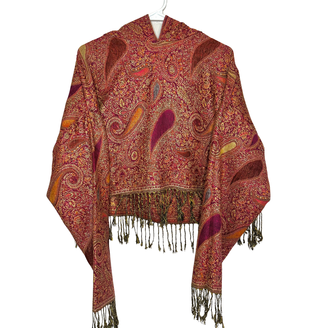 Cropped Paisley Pashmina Hoodie
