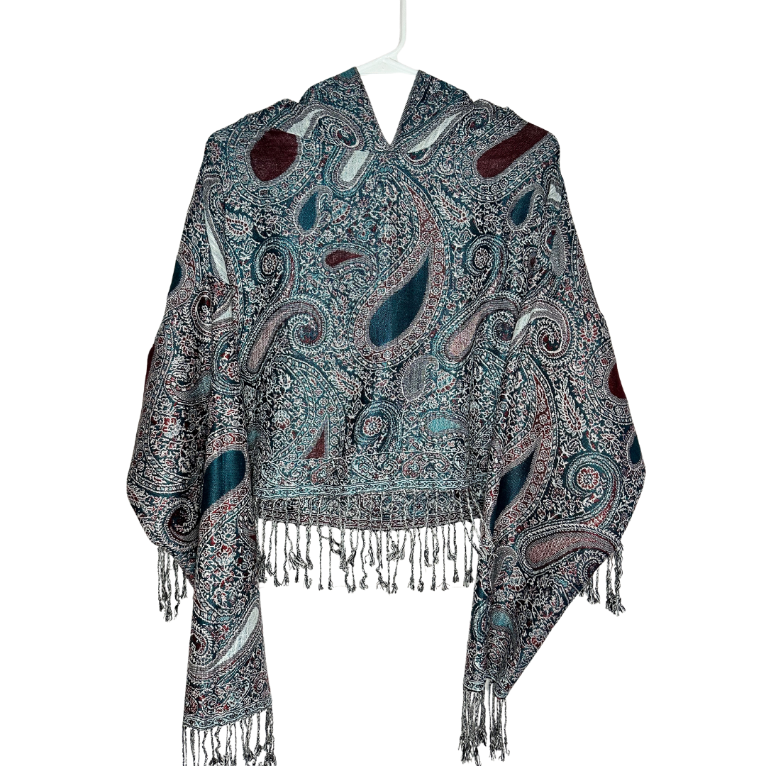 Cropped Paisley Pashmina Hoodie