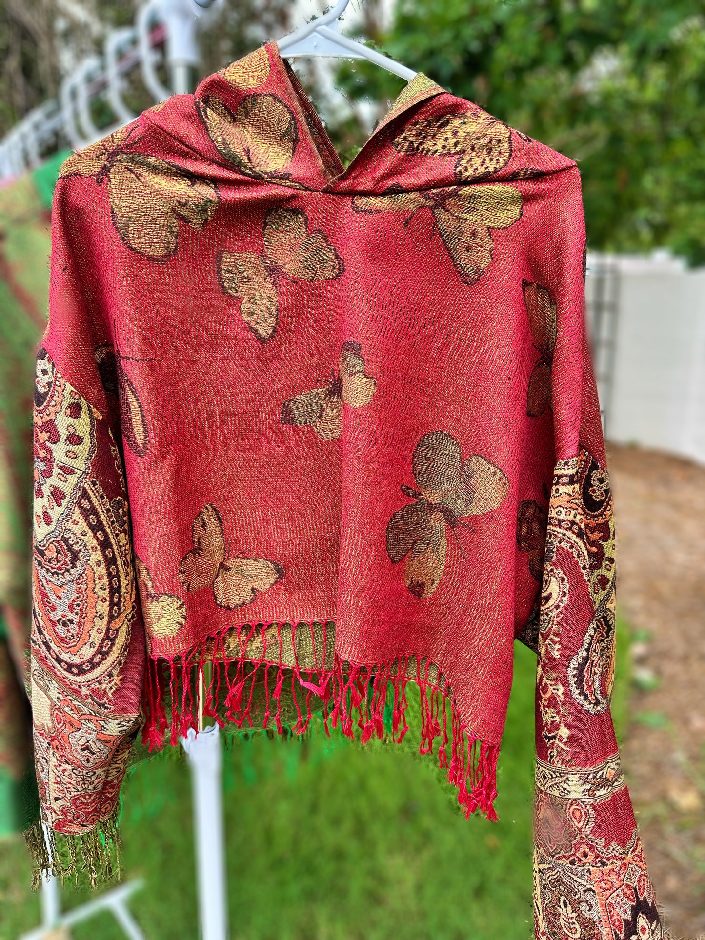 Cropped Metallic Pashmina Hoodie