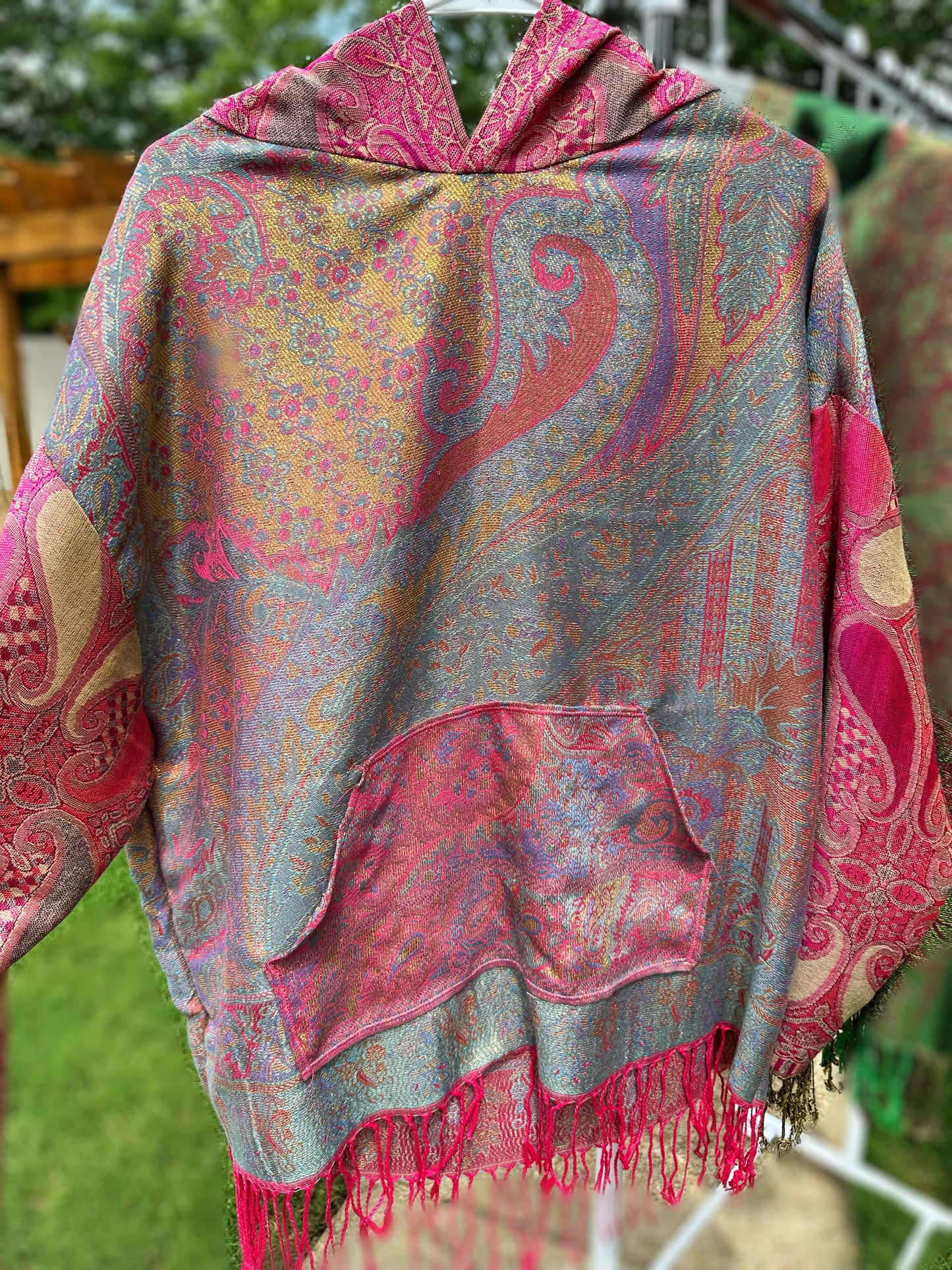 Full Size Metallic Pashmina Hoodie