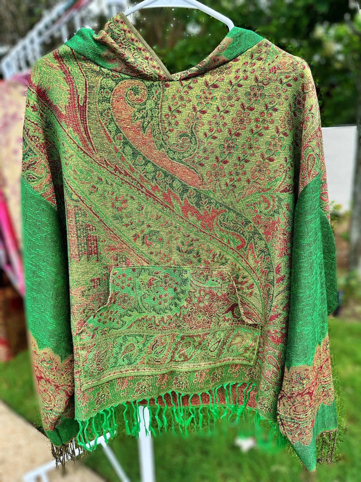 Full Size Metallic Pashmina Hoodie