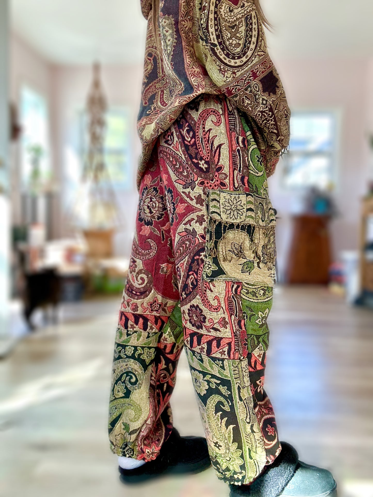 Dual-Toned Patchwork Pashmina Pants