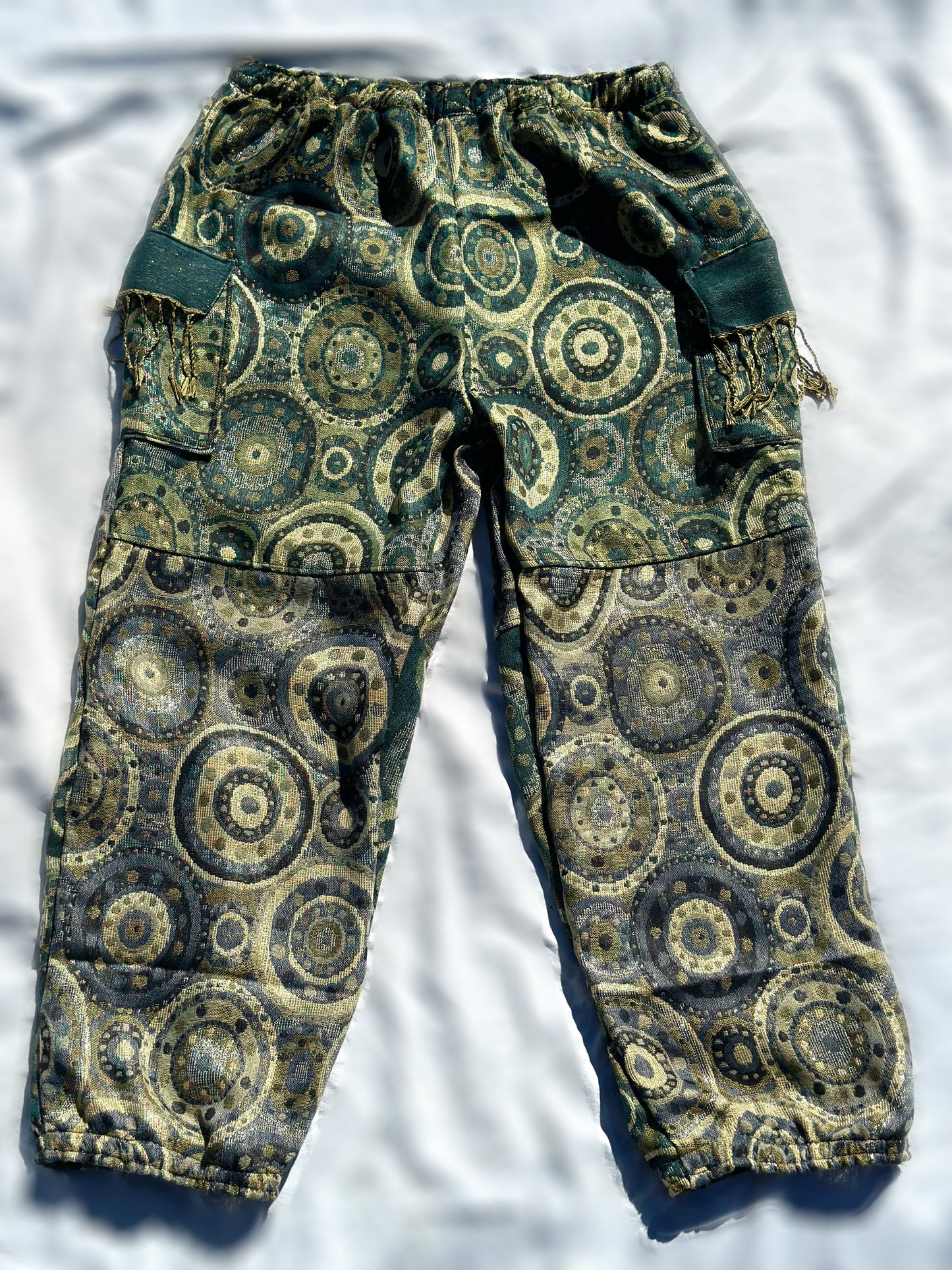 Emerald & Grey Patchwork Pashmina Pants