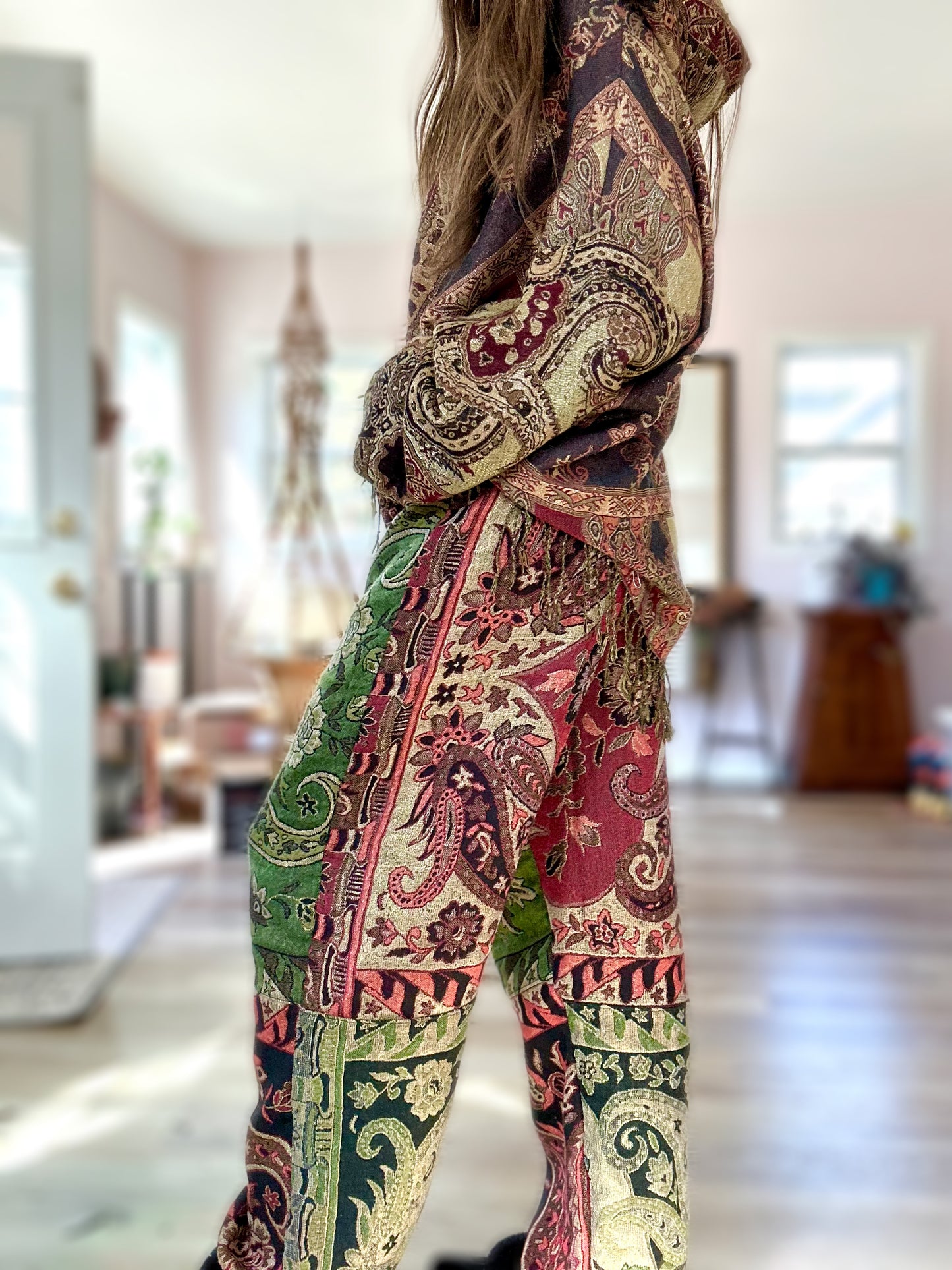 Dual-Toned Patchwork Pashmina Pants