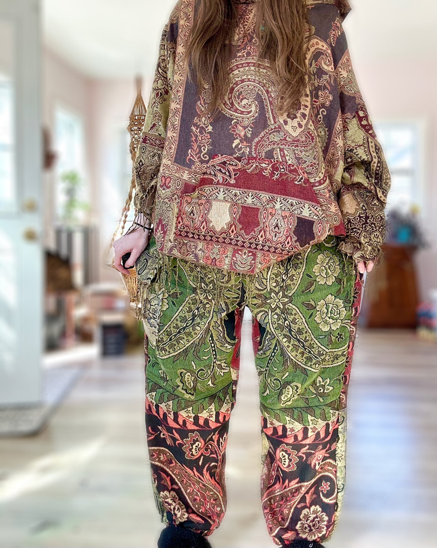 Dual-Toned Patchwork Pashmina Pants