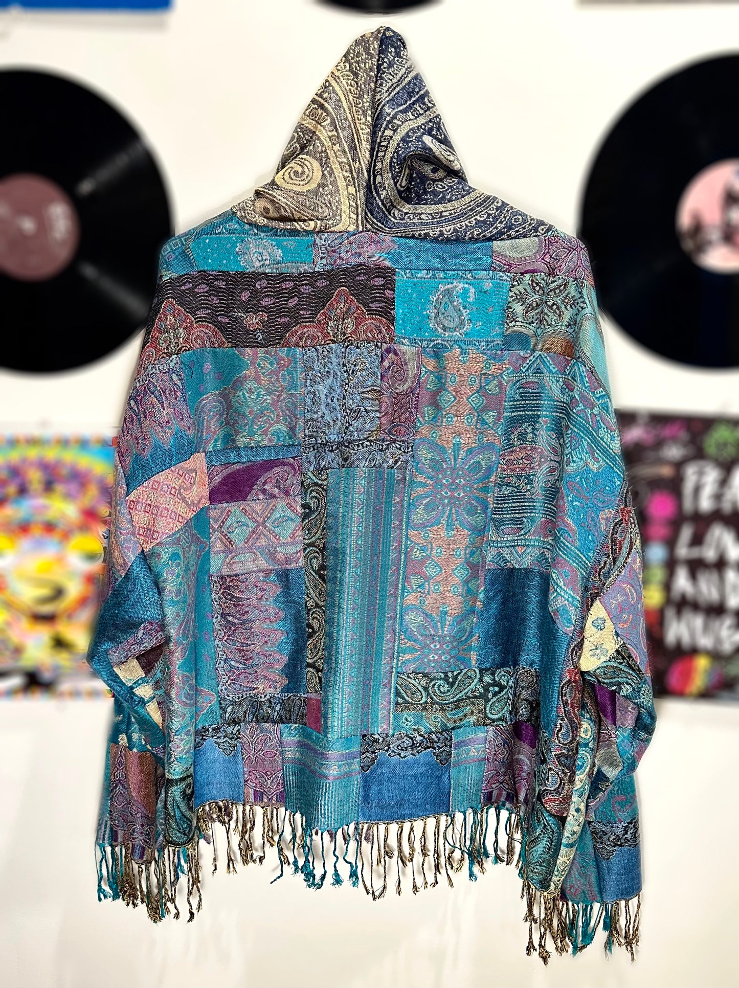 Full Size Patchwork Hoodie