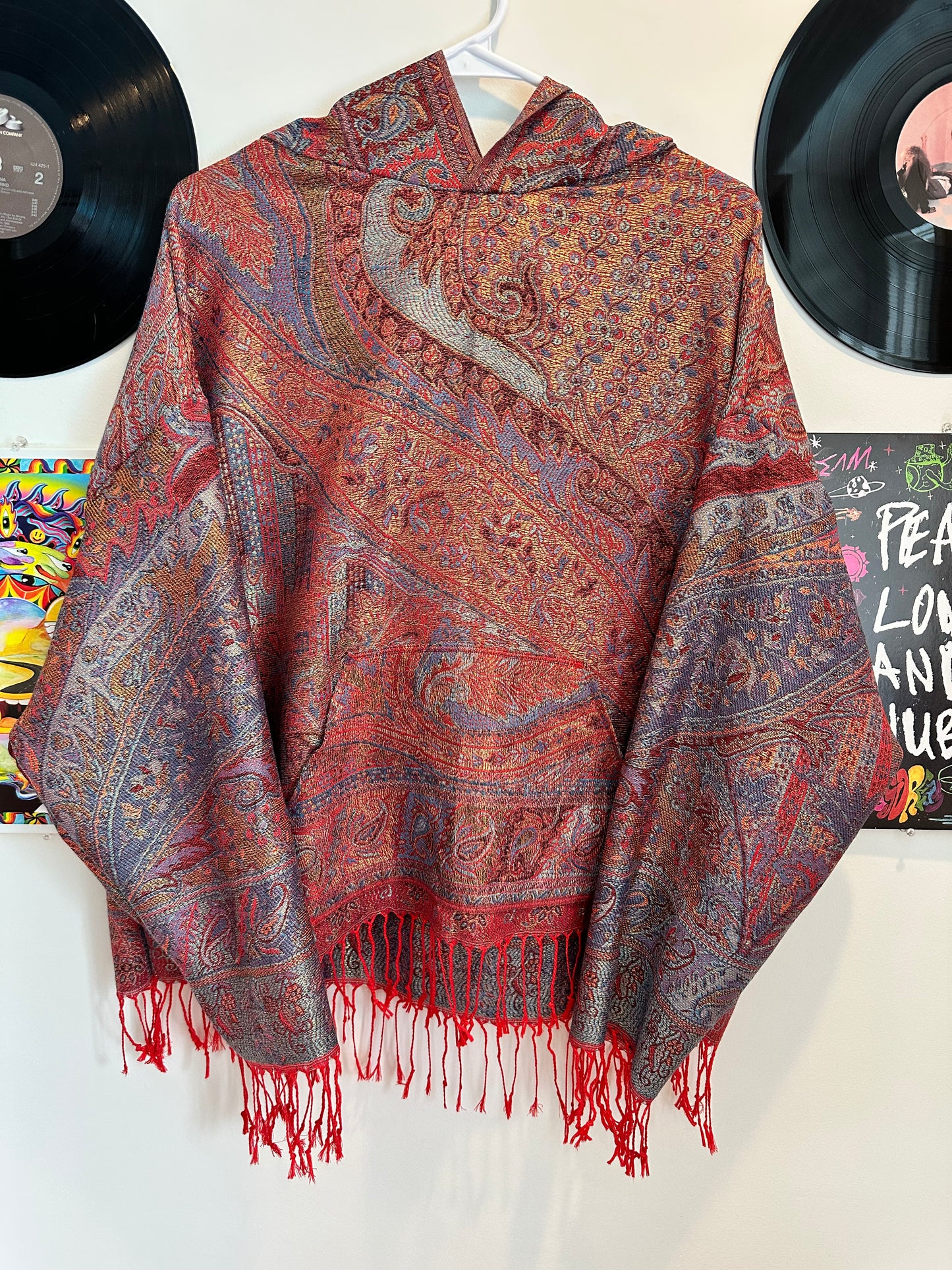 Full Size Metallic Pashmina Hoodie