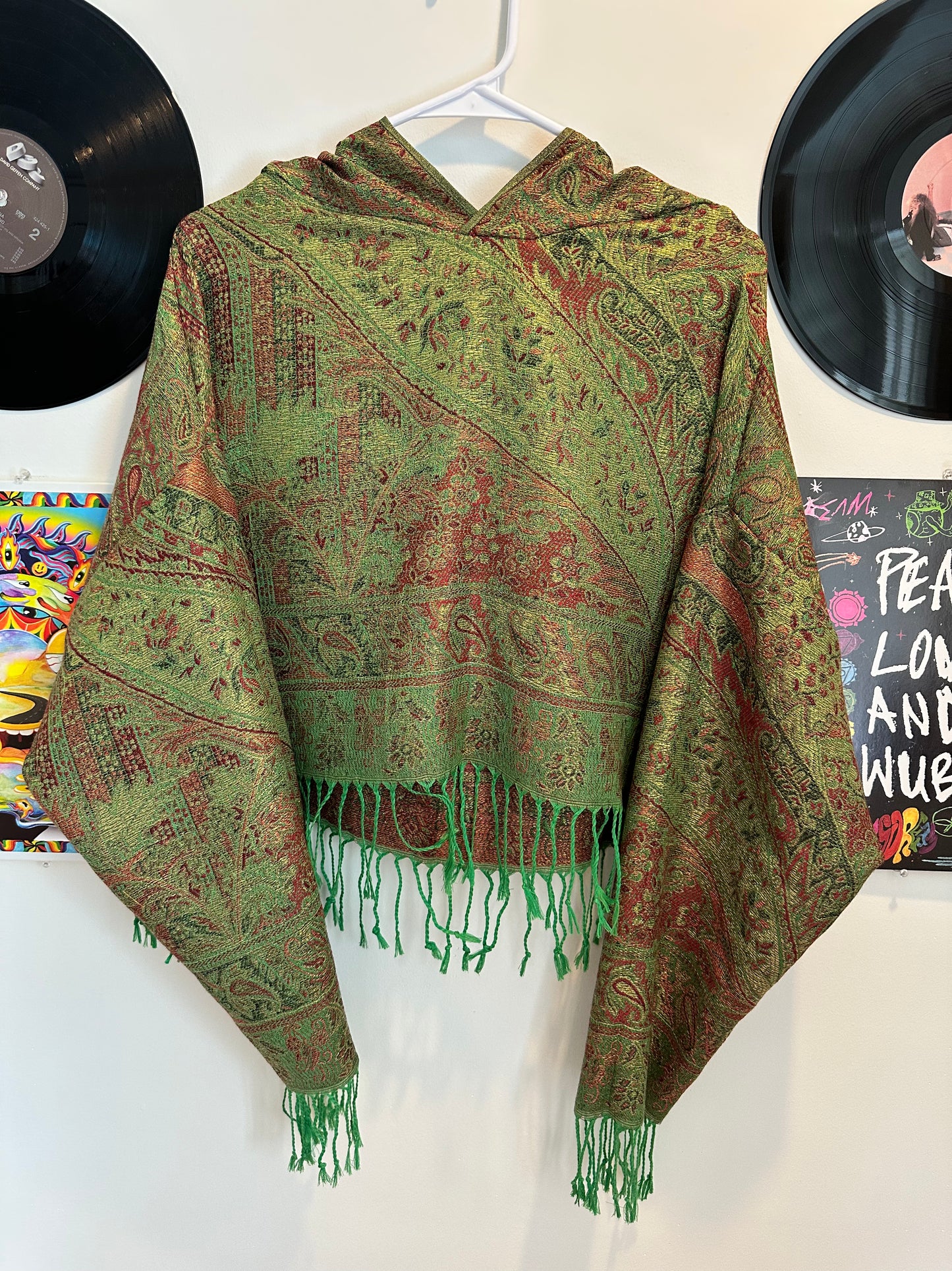 Cropped Metallic Pashmina Hoodie