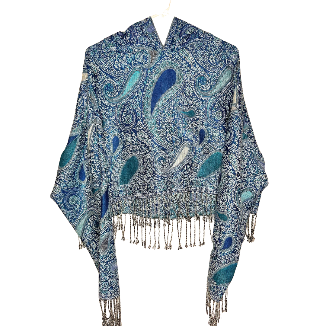 Cropped Paisley Pashmina Hoodie