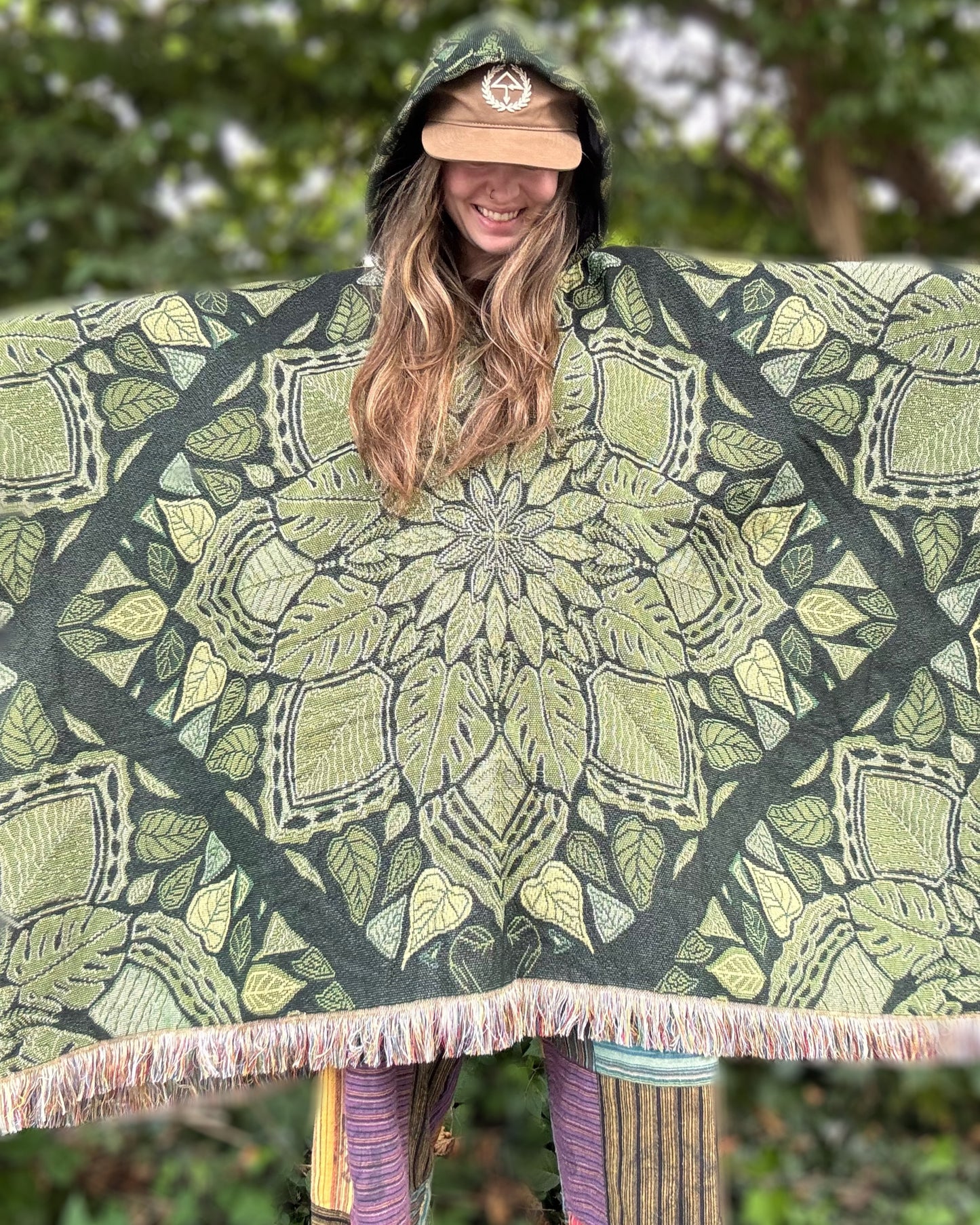 Leafy Mandala Tapestry Shawl