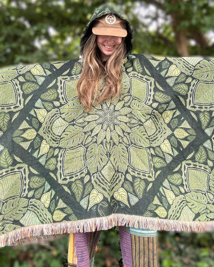 Leafy Mandala Tapestry Shawl