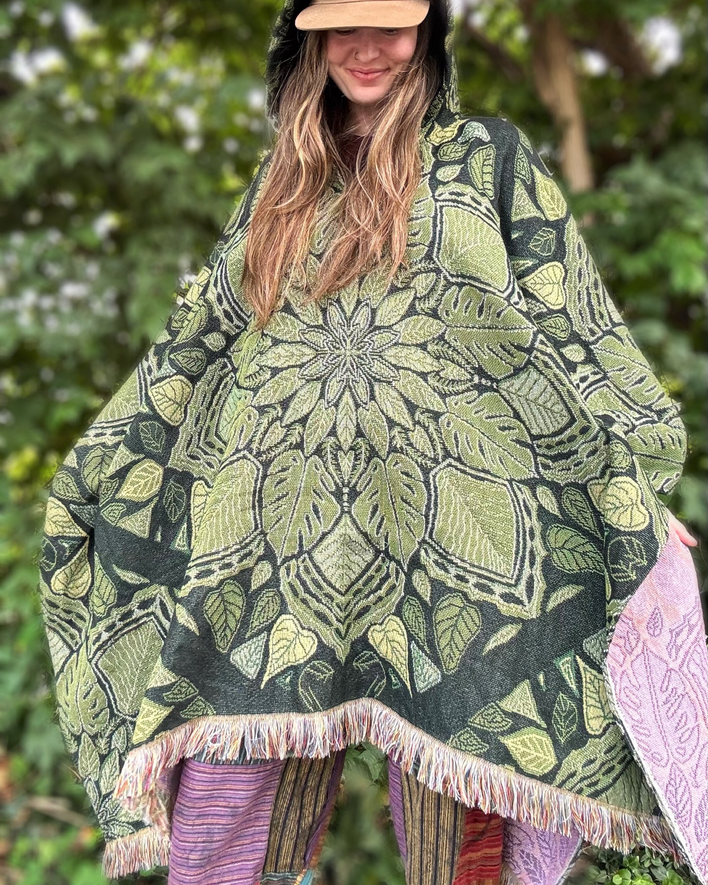 Leafy Mandala Tapestry Shawl