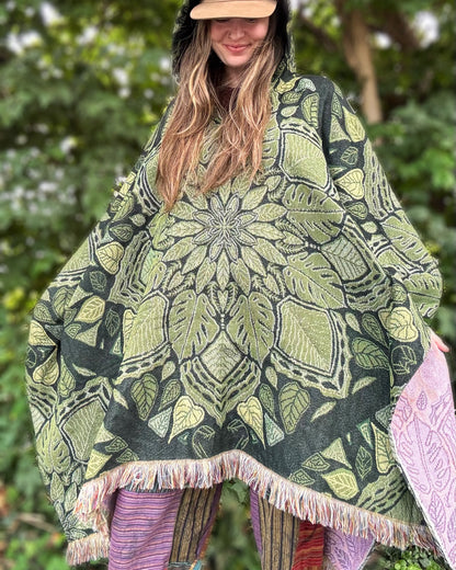 Leafy Mandala Tapestry Shawl